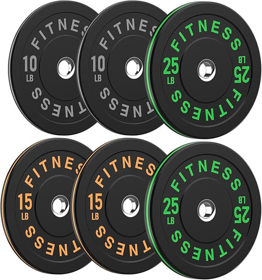2 Inch Bumper Plates，10-500lbs，Barbell Rubber Olympic Weight Plates Set for Home Gym, Strength Training & Weight Lifting, Multiple Options Colors-StrideForce Fitness