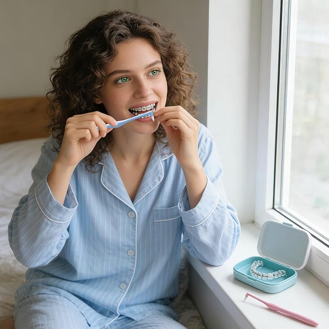 Gum End Tuft - Soft Precise Orthodontic Cleaning Brush with Small Head | Interdental Toothbrush for Braces Wisdom Teeth Gaps | Care for Men Women Teens Girls Home Travel Dorm