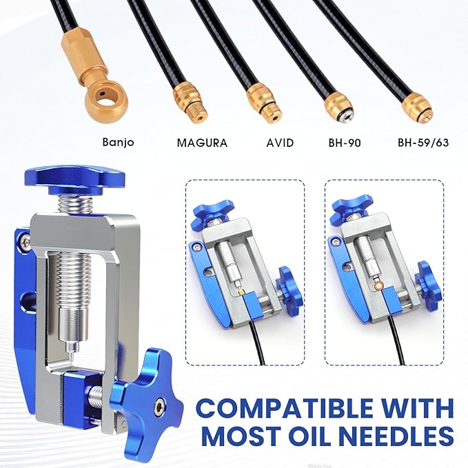 2-in-1 Bike Hydraulic Brake Tool, Hydraulic Hose Cutter & Fitting Insert Tool with Brass Olives, Brake Lines Tubing Entry Device-StrideForce Fitness