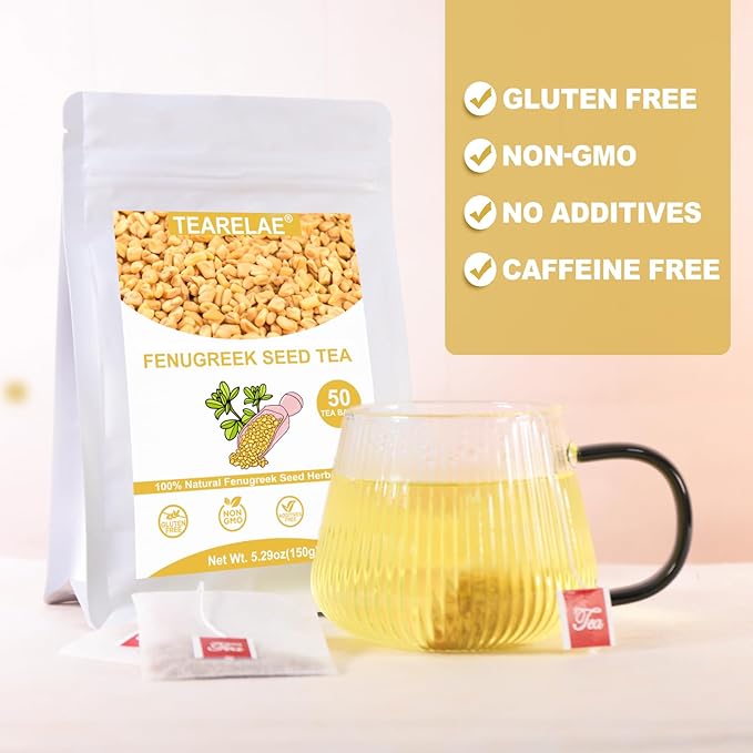 TEARELAE - Fenugreek Tea Bag - 3g x 50 Count - Premium Natural Fenugreek Seed Tea - Non-GMO - Caffeine-free - Support Digestion & Improve Heart Health-StrideForce Fitness