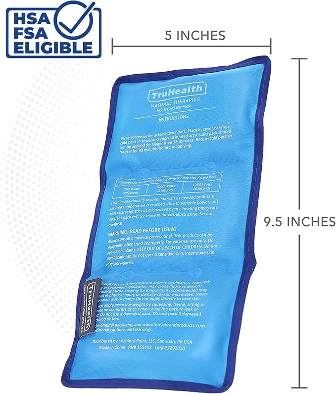 Reusable Ice Pack (Pack of 2) for Injuries - Hot & Cold Gel Ice Packs for Injuries & Back Pain Relief-StrideForce Fitness