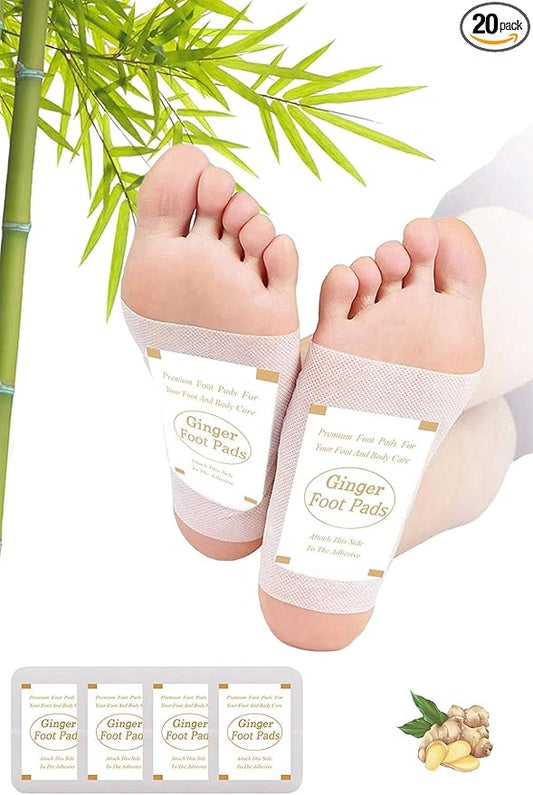 Foot Pads, Ginger FootPads, Natural Ginger Powder Bamboo Vinegar Foot Patches 20 Packs.-StrideForce Fitness