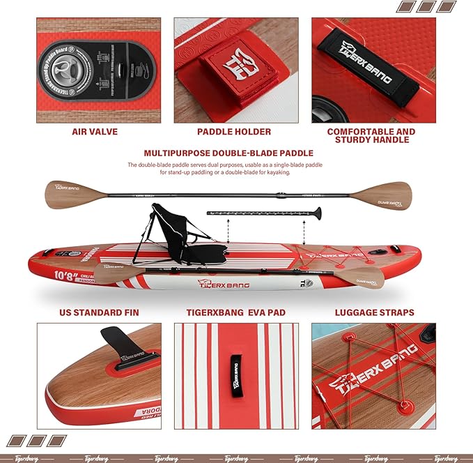 Paddle Board, 10.8' Stand Up Paddle Board with Premium Complete Inflatable SUP Accessories, Extra Wide Paddleboards for Adults & Kids-Pandora Collection-StrideForce Fitness