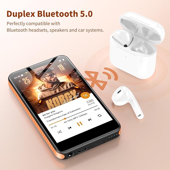 160GB MP3 Player with Bluetooth and WiFi, Android 13 MP3 & MP4 Player with 4" Touchscreen and Speaker, 4GB RAM & 32GB ROM, Spotify Music Player with Audible, FM Radio, Amazon Music, Play Store-StrideForce Fitness