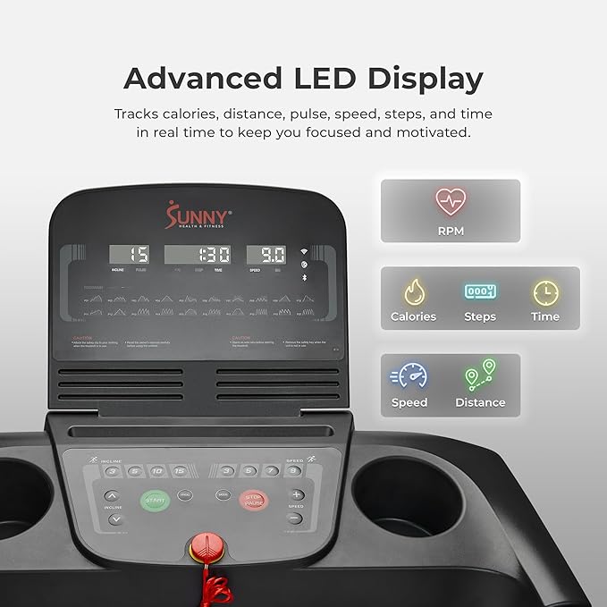 Sunny Health & Fitness Smart Wi-Fi Treadmills-StrideForce Fitness