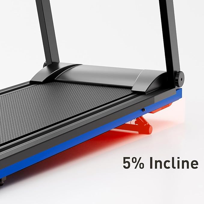 Treadmill with 5% Incline, 300lbs Capacity Folding 15 HP Small Treadmills for Home Portable Running Treadmill with Handles Quiet Brushless Dual Cushion System, Electric Compact Treadmil-StrideForce Fitness