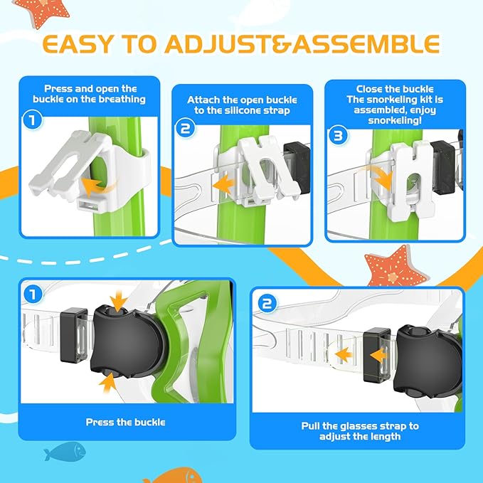 Snorkeling Gear, Dry Snorkel Set180° Panoramic Wide View,Anti-Fog Scuba Diving Mask, Professional Snorkeling Gear for Free Breathing, Swimming, Diving-StrideForce Fitness