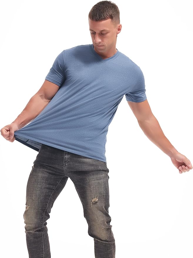 VEIISAR Premium V Neck T Shirts for Men - Modern Fitted Tees Vneck Undershirts-StrideForce Fitness