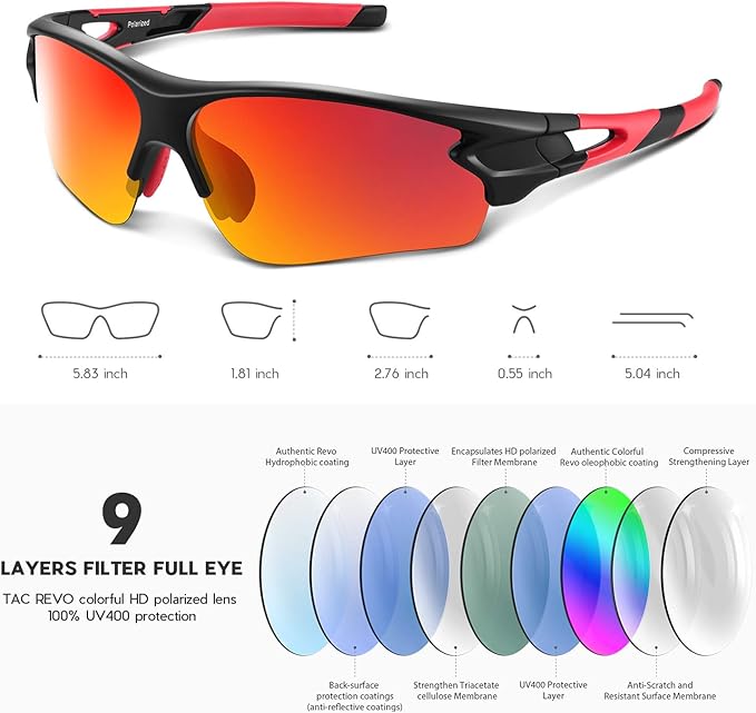 BEACOOL Polarized Sports Sunglasses for Men Women Youth Baseball Fishing Cycling Running Golf Motorcycle Tac Glasses UV400-StrideForce Fitness