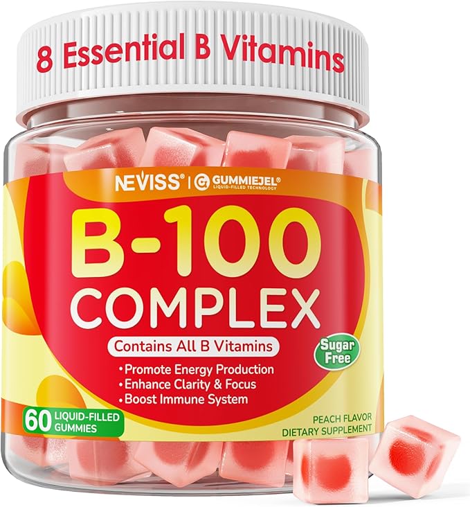 Super Vitamin B Complex Gummies - All B Vitamins Including Methyl B12, B1, B2, B3, B5, B6, Biotin, Methylfolate with Vitamin C, Choline, Inositol, PABA for Energy, Brain & Immune Support, Sugar Free-StrideForce Fitness