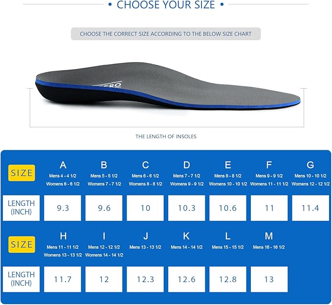 Plantar Fasciitis Feet Insoles Arch Supports Orthotics Inserts Relieve Flat Feet, High Arch (Mens 14-14 1/2)-StrideForce Fitness