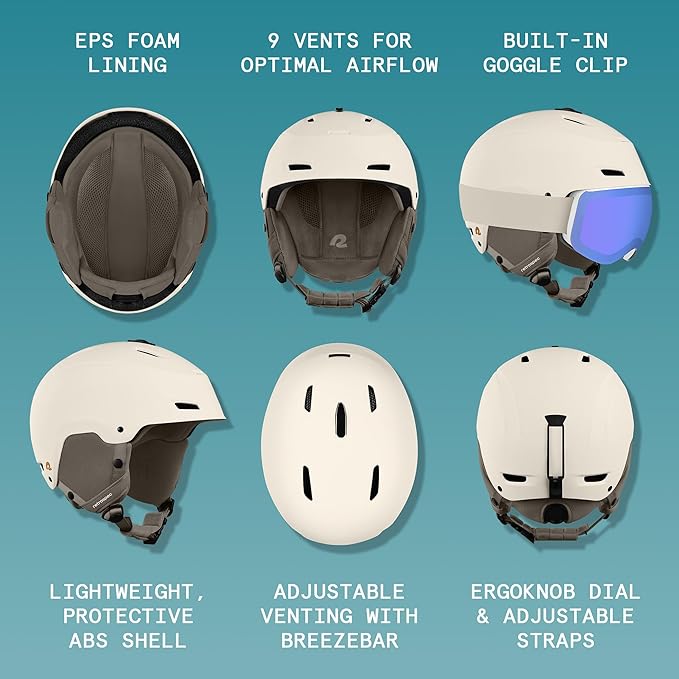 Retrospec Zephyr Ski Helmet - Snowboard Helmet for Adults & Youth - Adjustable Fit with Breathable Vents for Men, Women, Boys and Girls-StrideForce Fitness