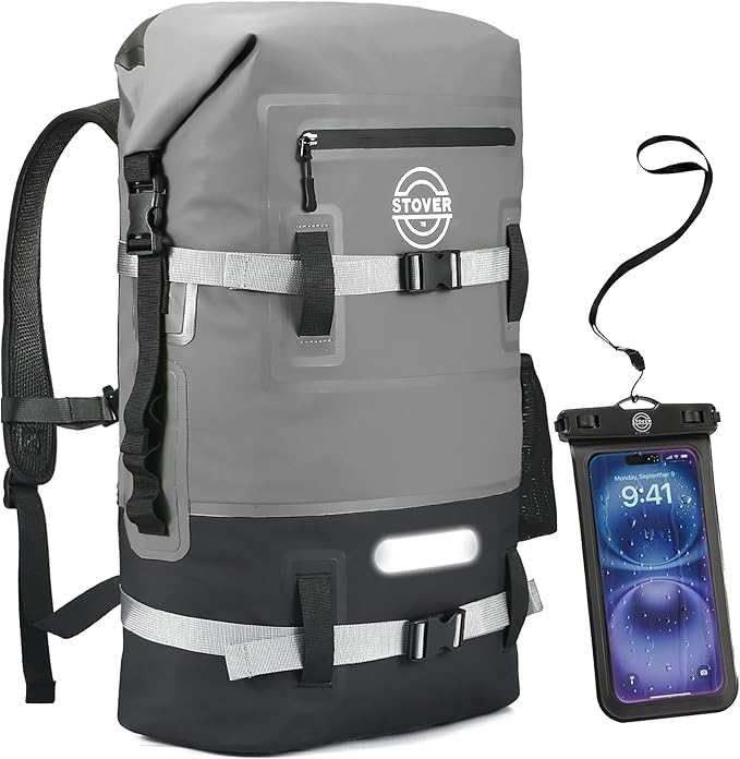 STOVER 5/10/25/30/40/55L Waterproof Backpack- Floating Dry Bag for Kayaking, Travel, Beach, Hiking, & Camping, Men/Women-StrideForce Fitness