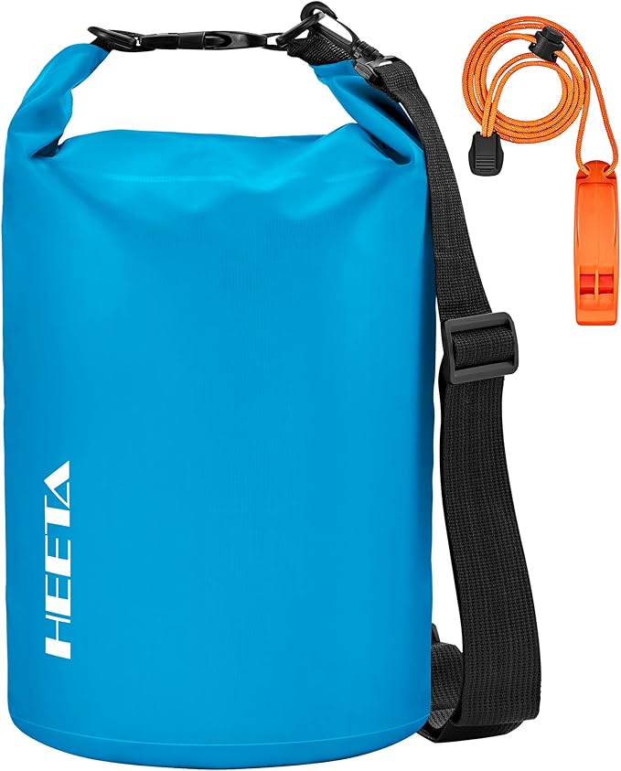 HEETA Waterproof Dry Bag for Women Men(Upgraded Version) 5L/10L/20L/30L/40L Roll Top Lightweight Dry Storage Bag Backpack with Emergency Whistle for Travel, Swimming, Boating, Kayaking, Camping, Beach-StrideForce Fitness
