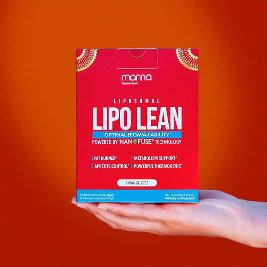Manna Vitamins Evolved Liposomal Lipo Lean, Thermogenic Metabolism Support, Cravings Management, Weight Loss Support for Women, Men, Liposomal Absorption 3500mg CLA, Carnitine, Green Tea, 30 Packets-StrideForce Fitness