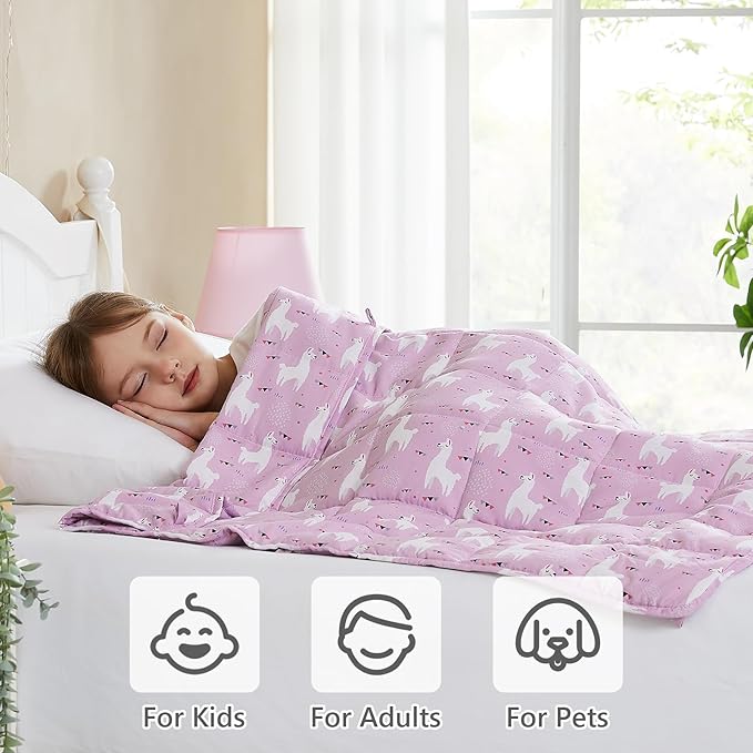 L'AGRATY Weighted Blanket - 40"x60" 7lbs Cooling Breathable Weighted Blanket Microfiber Material with Glass Beads-StrideForce Fitness