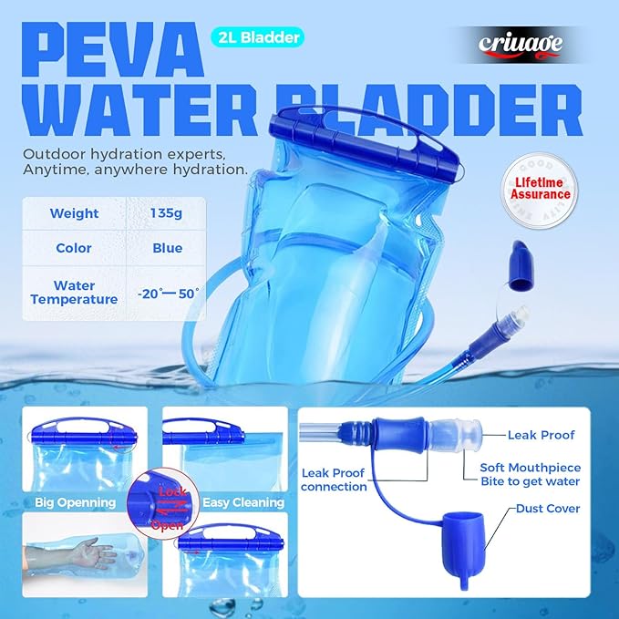 USA Original Patent Running Hydration Vest Backpack, Lightweight Chest Pack with 2.0L Water Bladder Bag Daypack for Hiking Running Cycling Race Marathon for Women Men-StrideForce Fitness