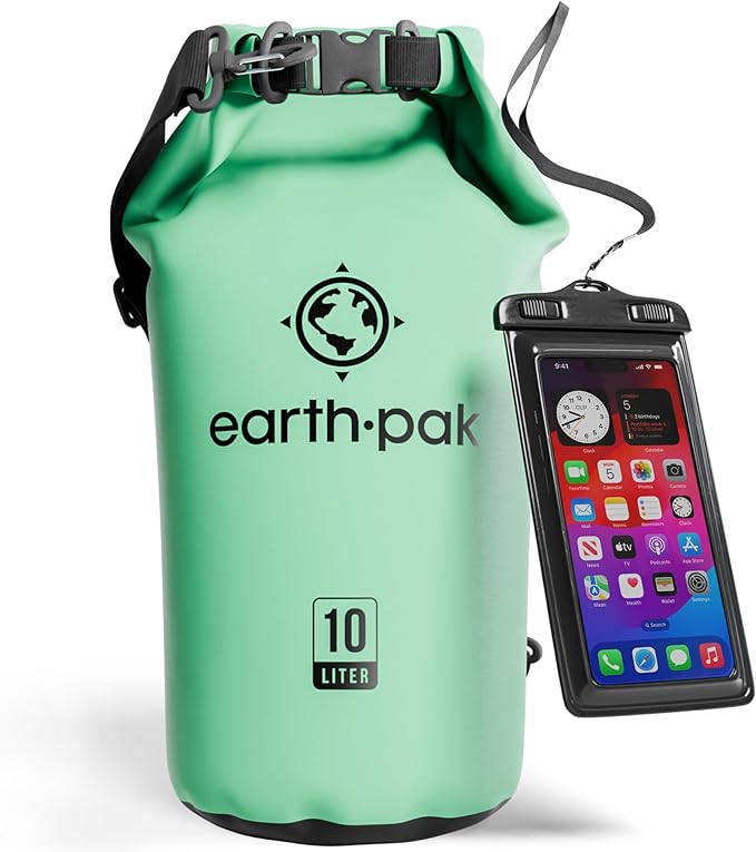 Earth Pak Waterproof Dry Bag - Roll Top Waterproof Backpack Sack Keeps Gear Dry for Kayak with Waterproof Phone Case-StrideForce Fitness