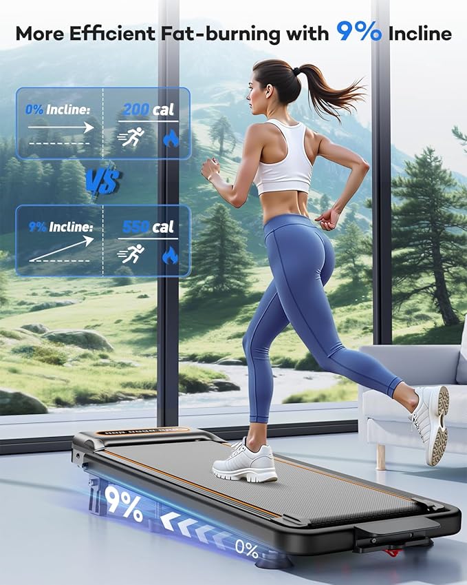 Foldable Treadmill with 10% Incline Upgrade 3.5HP Low Noise Walking Pad Treadmill with Handle Bar Rayspace 4 in 1 Portable Under Desk Treadmills for Home/Office, 350Lbs Capacity, APP & Remote Control-StrideForce Fitness