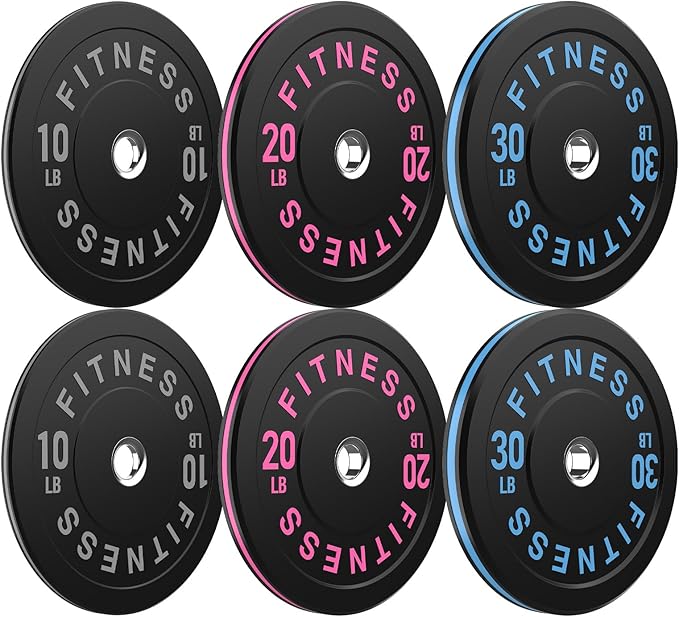 Bumper Plates 2 - Inch Olympic Weight Plate Set for Barbell, 10-55 lb Rubber Weights Sets for Home Gym, Strength Training Plate, Weight Lifting, Black-StrideForce Fitness