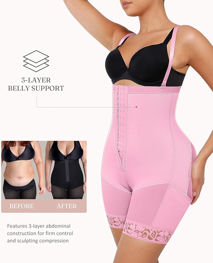 FeelinGirl Faja Body Shaper Tummy Control Shapewear for Women Butt Lifter Post Surgery Fajas Postparto Para Mujer-StrideForce Fitness
