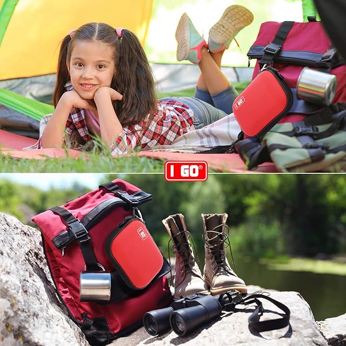 I GO 85 Pieces Hard Shell Mini Compact First Aid Kit, Small Personal Emergency Survival Kit for Travel Hiking Camping Backpacking Hunting Marine Car-StrideForce Fitness