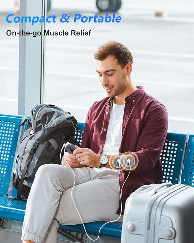 TENS Unit Muscle Stimulator for Pain Relief Therapy–Dual Channel 24 Modes TENS Machine&EMS Muscle Stimulator,Upgraded Large Screen Portable Muscle Stimulator for Back,Shoulder,& Neck Pain with 10 Pads-StrideForce Fitness