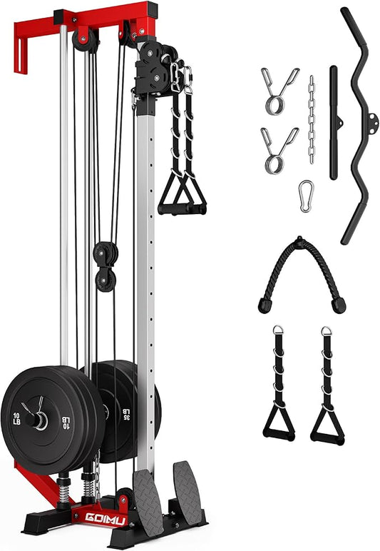 Wall Mount Cable Station, WM1 Cable Crossover Machine with 17 Positions, High and Low Cable Crossover Machine with Removable Footplate for Garage Home Gym-StrideForce Fitness