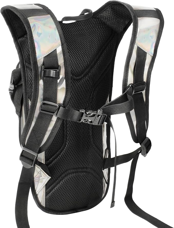 Reflective Hydration Backpack, Hydration Pack - Water Backpack with 2L/3L Hydration Bladder, Essential for Festivals - Rave Hydration Pack for Hiking, Running, Cycling, and Festivals-StrideForce Fitness