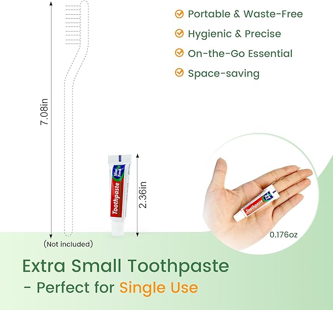 30 Tubes Travel Size Toothpaste in Bulk, Mini Small Toothpaste Mint Flavor Toothpastes for Guests Homeless Hotel Charity Toiletries Camping, 0.176oz/5g