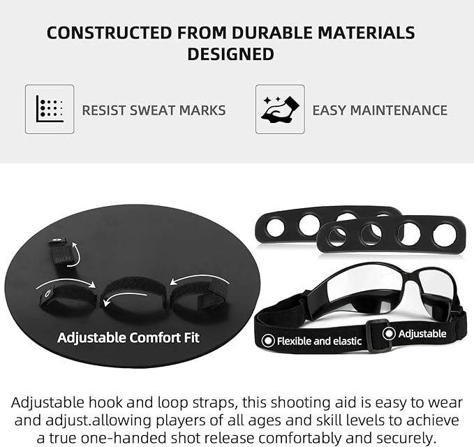 Basketball Shooting Off Hand Trainer Kit for Both Handed Shooters - Includes Dribbling Goggles - Enhances Shooting Accuracy and Ball Handling-StrideForce Fitness