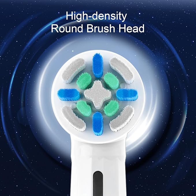 6 Pcs IO Replacement Heads Compatible with Oral B IO 2/3/4/5/6/7/8/9/10/Deep Clean Electric Toothbrush, Medium Bristles Brush Heads Compatible with Oral B IO for Effective Plaque Removal (White)
