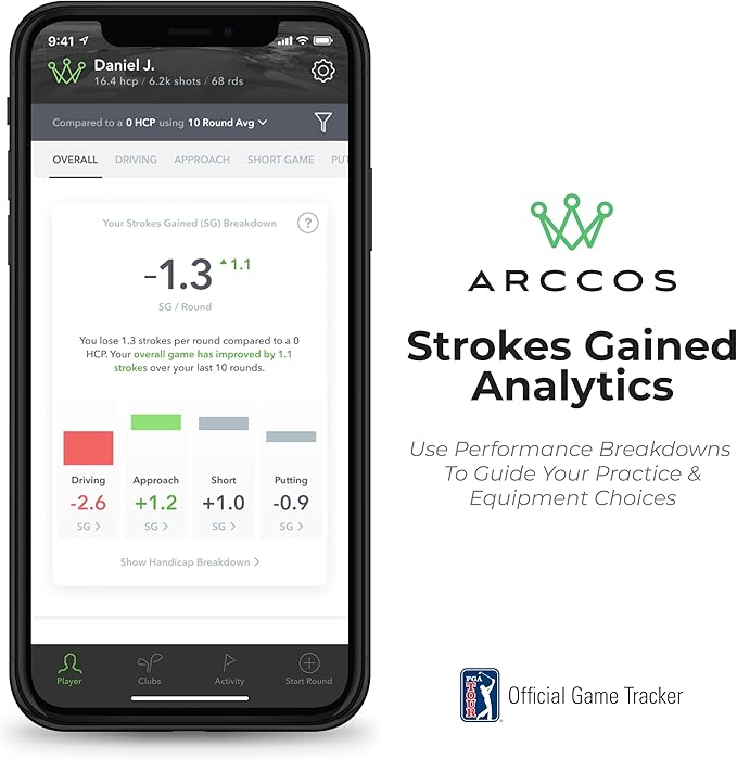 Arccos Smart Sensors: Automatic Golf Game Tracking System, A.I. Powered GPS Rangefinder & Smart Club Distances-StrideForce Fitness