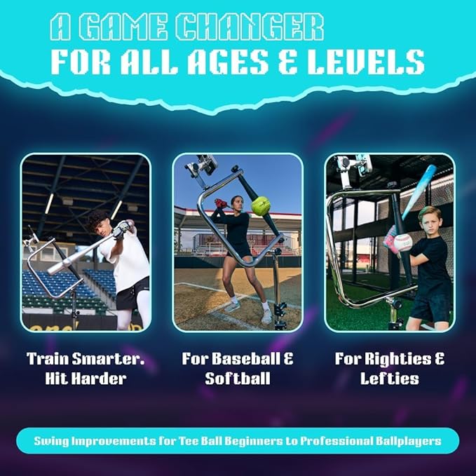 Baseball and Softball Batting Swing Trainer, Attack Tee Helps Master Your Own Perfect Swing Path with AI App Swing Trainer, Perfect for Softball or Baseball Batting-StrideForce Fitness