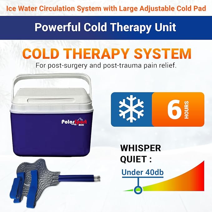Cold Therapy Machine by Polar Sport - Ice Water Circulation System with Large Adjustable Cold Pad for Pain in The Knee, Shoulder, Ankle, Neck and Recovery After Surgery with Pump (Mini)-StrideForce Fitness