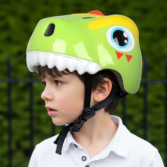 Dinosaur Bike Helmet for 1-3-5-8 Toddler Baby Kids, Lightweight Bicycle Helmet for Cycling Skateboard Roller Skate & Multi-Sports,2 Sizes for Boys and Girls-StrideForce Fitness