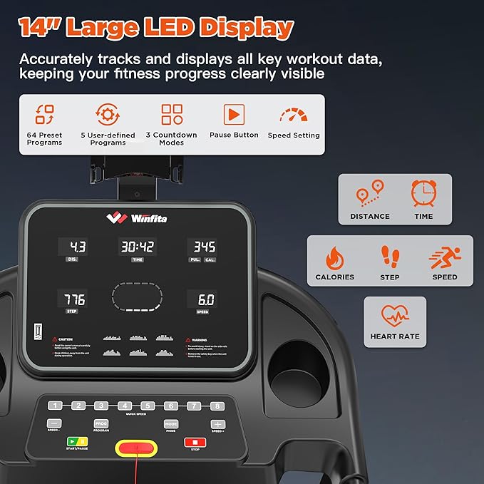 3.5HP Folding Treadmills for Home with Incline Optional, 300 lbs Capacity, 8.0MPH Speed, 17'' Wide Belt, App, Bluetooth Connection, 64 Programs, USB Charging Port, BMI Detector for Home Use-StrideForce Fitness