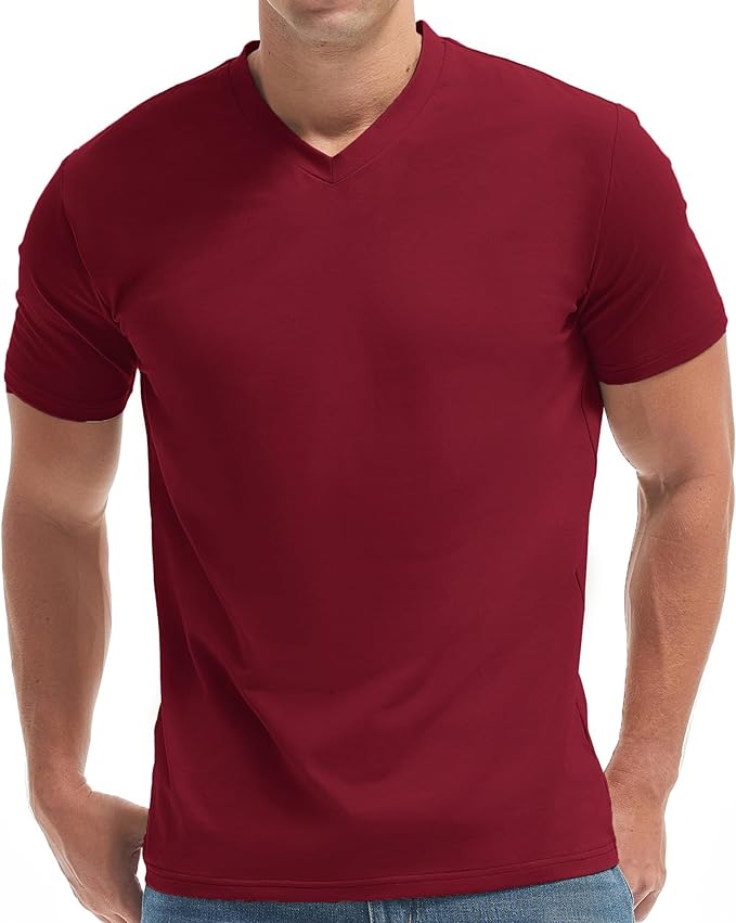 VEIISAR Premium V Neck T Shirts for Men - Modern Fitted Tees Vneck Undershirts-StrideForce Fitness
