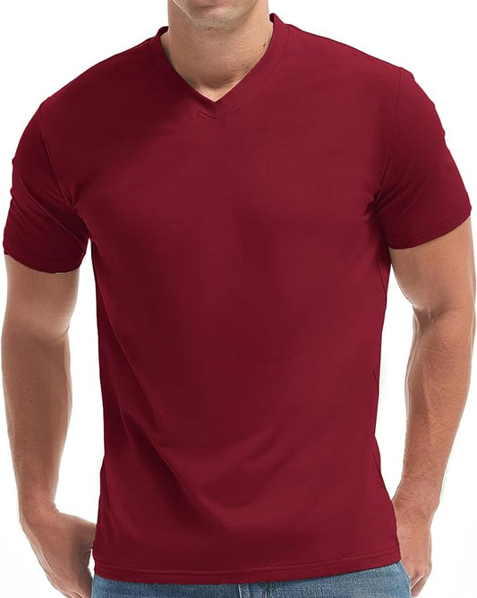 VEIISAR Premium V Neck T Shirts for Men - Modern Fitted Tees Vneck Undershirts-StrideForce Fitness