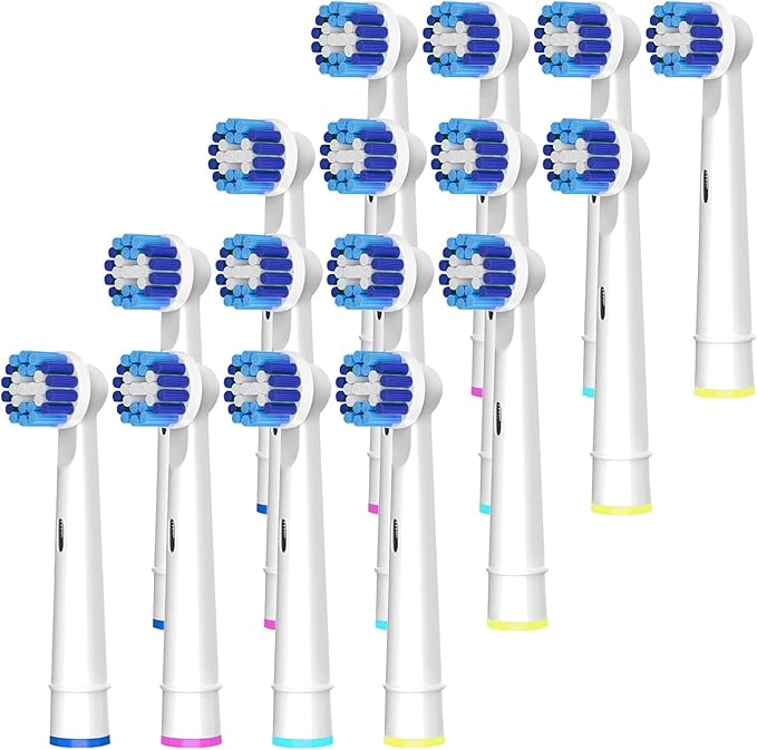 Replacement Brush Heads Compatible with Oral-B, 16pcs Professional Electric Toothbrush Heads for Oral B Replacement Heads Refill Pro100/1000/1500/4000/5000/7000/8000/9600 Etc.