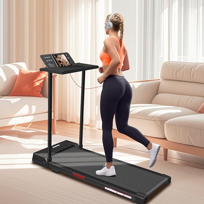 Portable Foldable Treadmills for Home, Small Folding Treadmill for Home Office with 300 LBS Capacity, Walking Running Exercise Electric Compact Treadmill with LED Display-StrideForce Fitness