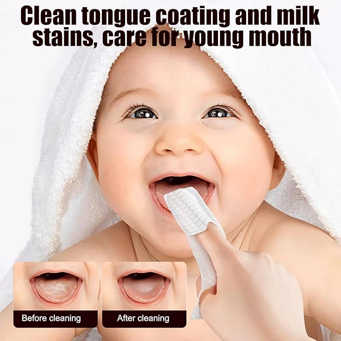 Finger Tooth Wipes, Orals Cleaning Fingers Cover, 4.7x1.7in Gentle Baby Wipe, Non-Woven Fabric Kids, Tongue Cleanings Wipes for 0-1 Year Old, Girls, Boys Toddler Hygiene
