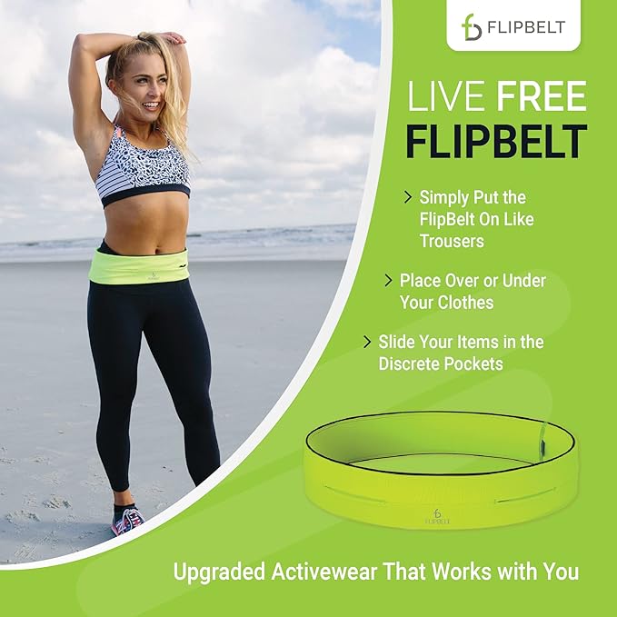 FlipBelt Classic Running Belt, Running Fanny Pack for Women and Men, USA Company-StrideForce Fitness