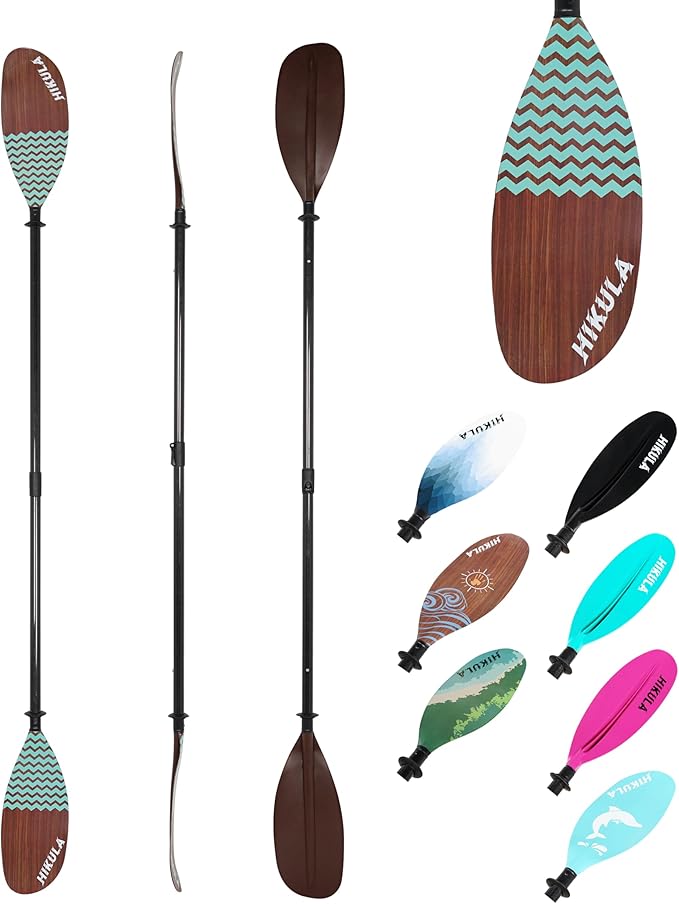 Adjustable Kayak Paddle with Carbon Shaft and PP Blade Available in 220-230/220-240/230-250cm Floating Lightweight Kayak Oars with Original Pattern-StrideForce Fitness