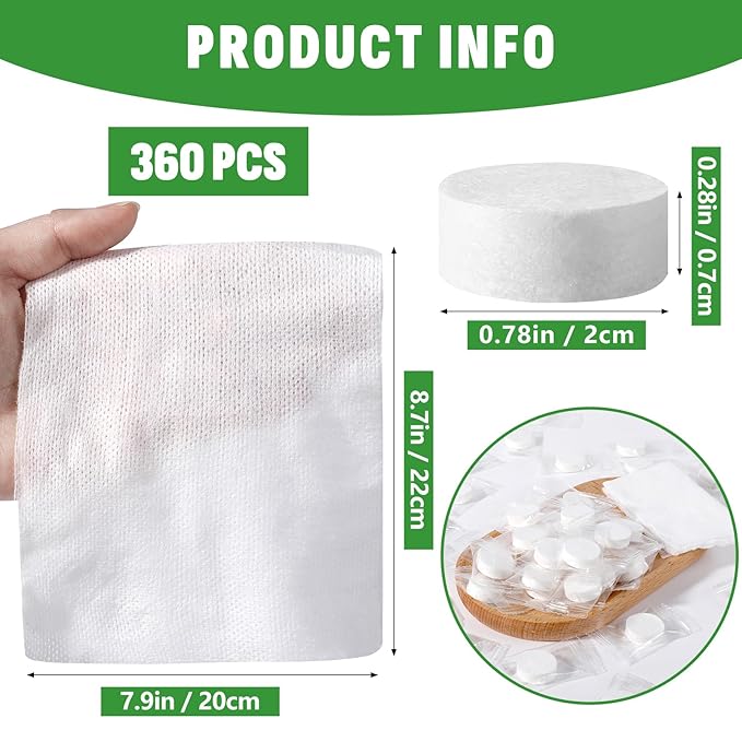 360 PCS Compressed Towel, Mini Compressed Towel Tablets, Disposable Compressed Face Towels, Camping Towel, Portable Bulk Compressed Coin Tissues for Home, Travel, Outdoor Sports-StrideForce Fitness