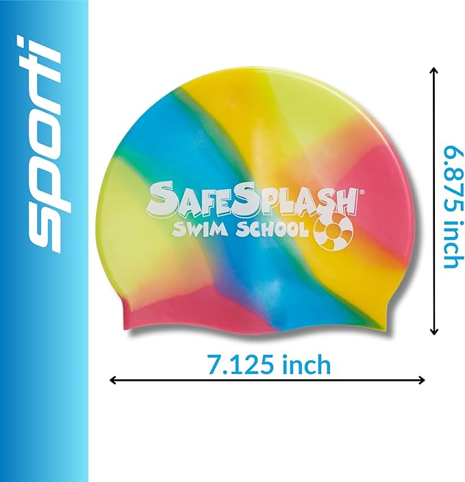 Sporti Silicone Swim Cap for Kids, Unisex Youth Swimming Cap, Protection Bathing Caps for Your Children, Aged 2-10-StrideForce Fitness