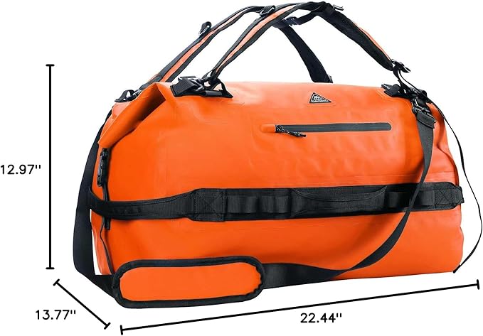 Haimont Large Waterproof Duffel Backpack Roll-Top Heavy Duty Dry Duffle Bag for Boating, Travel, Motorcycle, Kayaking, Camping, 60L-StrideForce Fitness