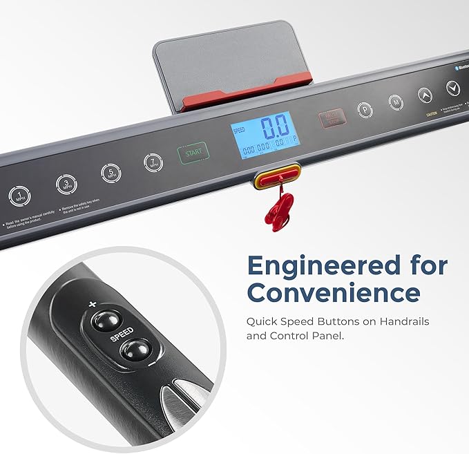 Sunny Health & Fitness Strider Foldable Treadmill, 20-Inch Wide Running Belt with Optional Exclusive SunnyFit™ App and Enhanced Bluetooth Connectivity-StrideForce Fitness