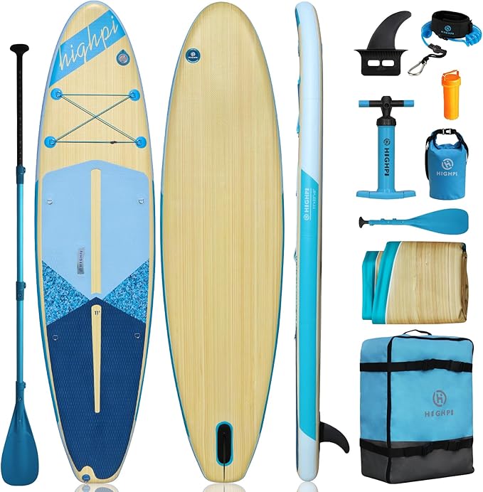 Highpi Inflatable Stand Up Paddle Board for Youth and Adults – Wide Sup with Premium Accessories, Blow Up Paddleboard for Surfing, Fishing, Yoga & More-StrideForce Fitness