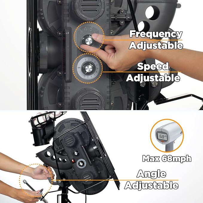 Furlihong 636BH Upgraded Dual-Wheel Baseball Pitching Machine, Adjustable Angle, Speed, and Interval, 40-68 MPH, Ideal for Professional Players and Coaches Training-StrideForce Fitness